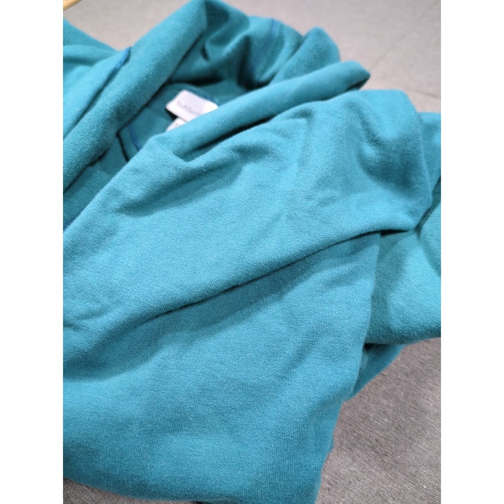 Soft Surroundings Lagenlook Tunic Length Jacket Teal Exposed Seam Womens Small - Picture 7 of 16